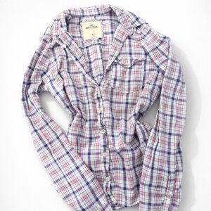 Hollister Multicolor Plaid Button-Up Shirt